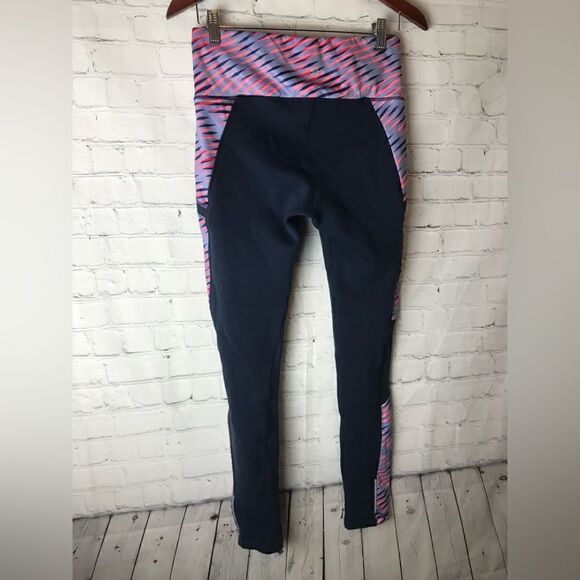 Athleta Polartech Fleece Leggings Navy/Pink Size M - Picture 10 of 11